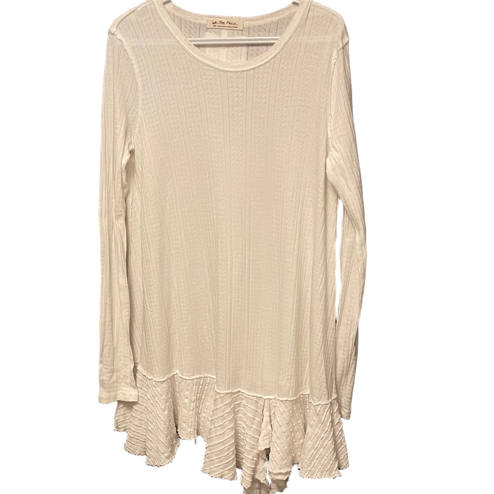 Women’s We The Free White Long Sleeve Tunic Dress Size Small